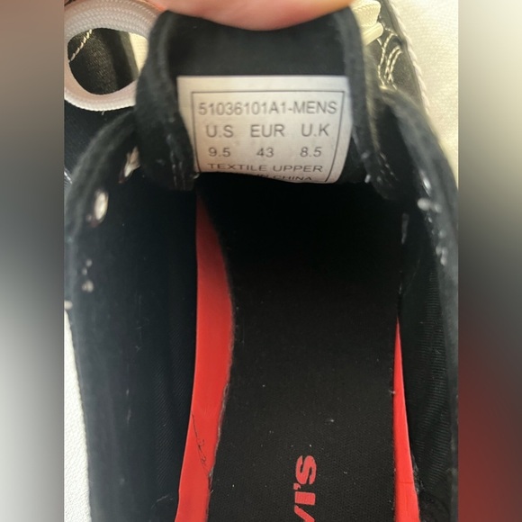 Levi’s Men’s Black Anikin -C-CVS Low Top Sneakers Canvas Size US 9.5 - Picture 8 of 13